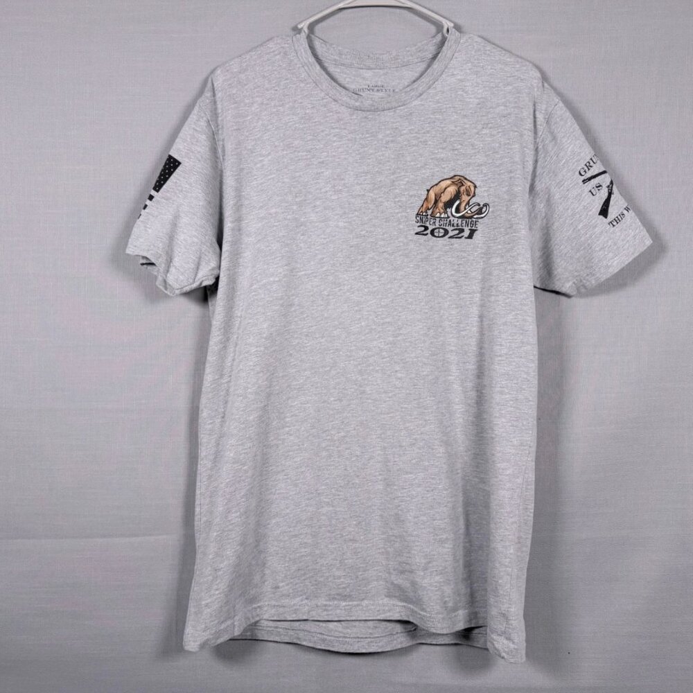 Grunt Style Gray Mammoth Challenge 2021 Men's Short Sleeve T-Shirt Size Large